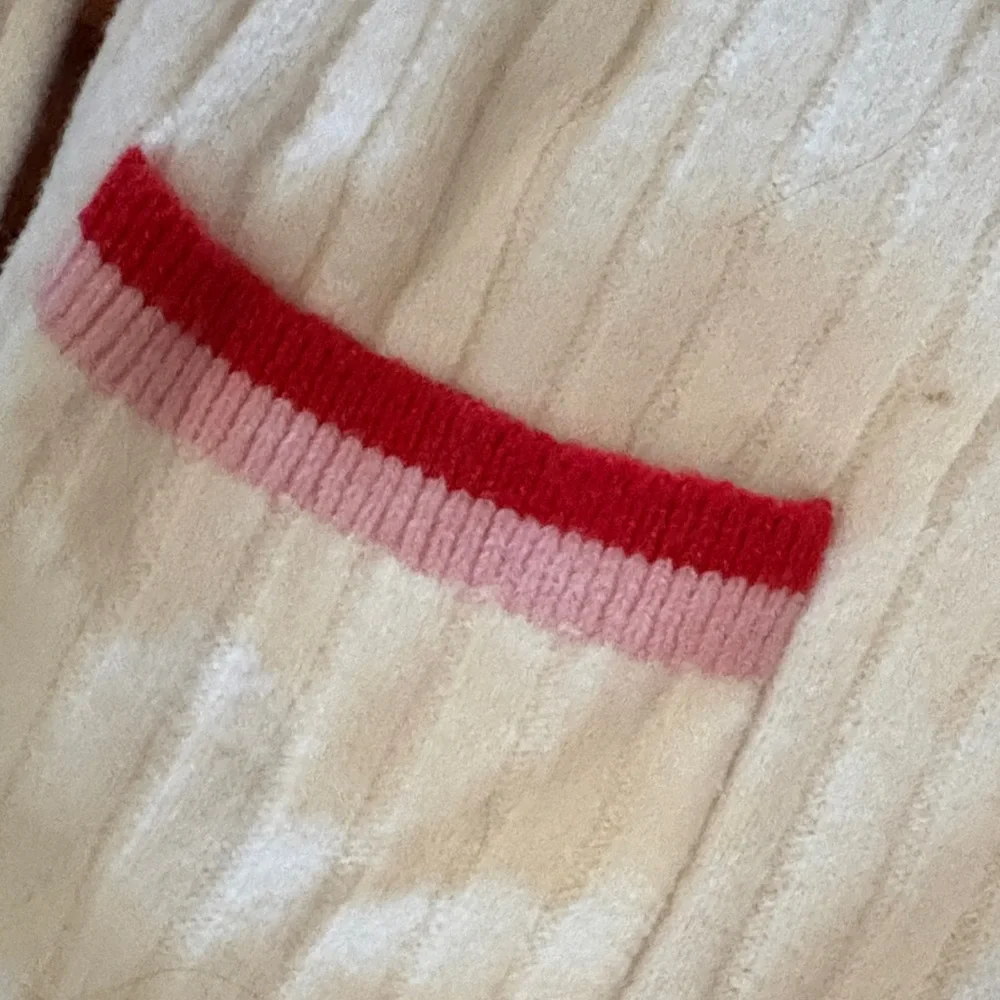 Women’s sweater| LOFT White Cardigan with Red and pink Trim💕❤️Size Small Exc! - Picture 7 of 8